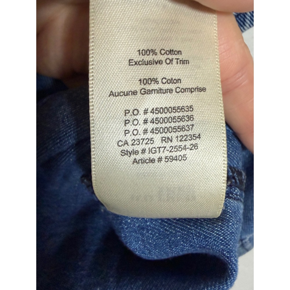 Wilfred Free Women's Denim Smocked Off Shoulder Top, Light Blue, Size L - Picture 4 of 5